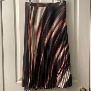 Express brown cream black ombré high waisted pleated maxi skirt size XL